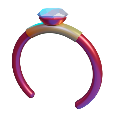 Diamond ring 3D Illustration