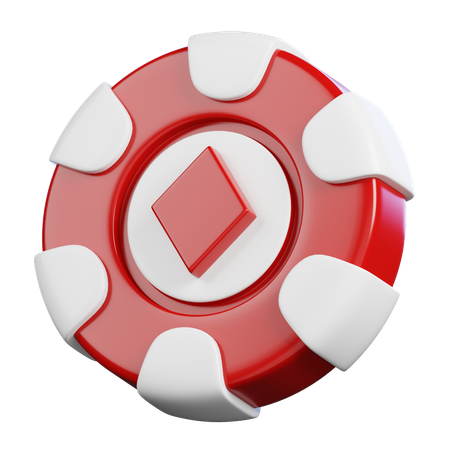 Diamonds Poker Chip  3D Icon