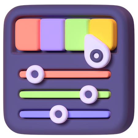 Diapositivas de color  3D Icon