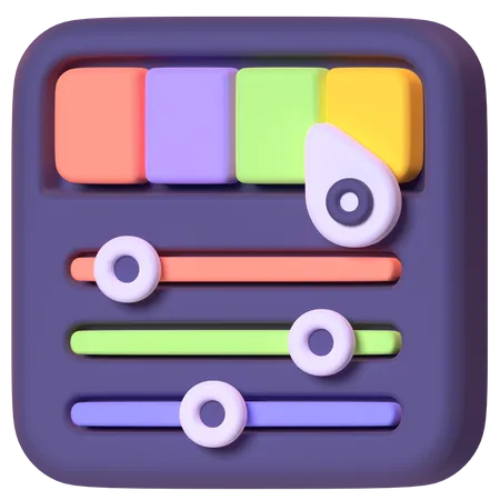 Diapositivas de color  3D Icon