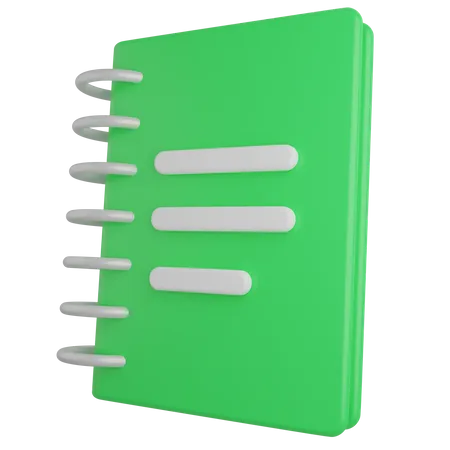 Illustration Of Green Notebook Can Be Used For Web Or Applications And Other 3D Illustration