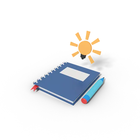 3 D Illustration Of Diary Writing Book 3D Illustration