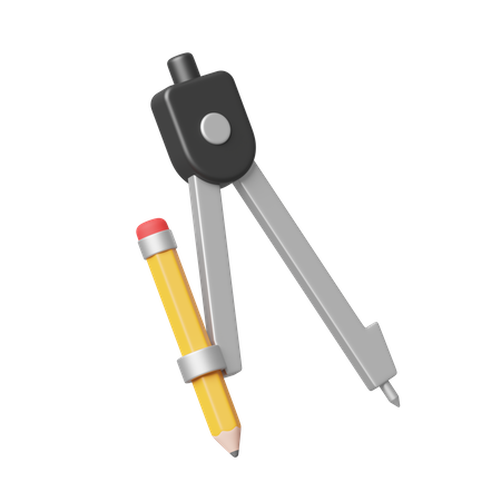 Compás de dibujo  3D Icon