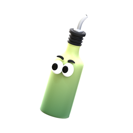 Dibujos animados de botella de aceite  3D Icon