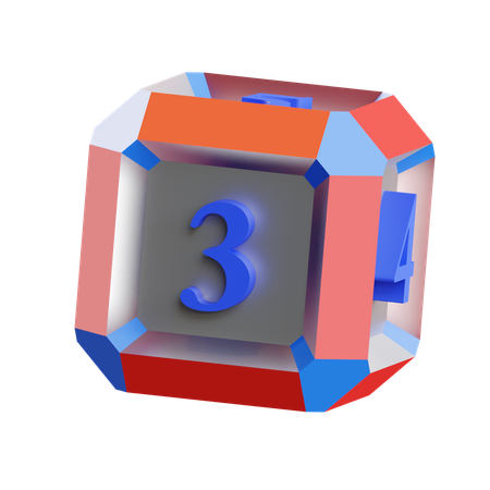 Dice Face 3  3D Icon