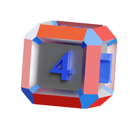 Dice Face 4  3D Icon