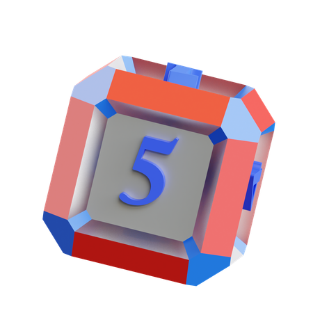 Dice Face 5  3D Icon