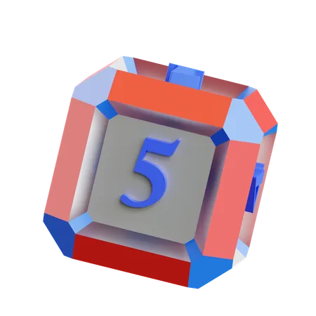 サイコロ面5  3D Icon