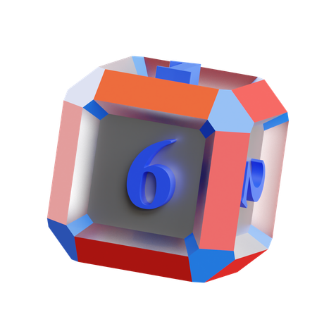 サイコロ面 6  3D Icon