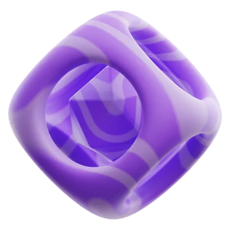 Dice Gradient Purple Abstract Shape  3D Icon