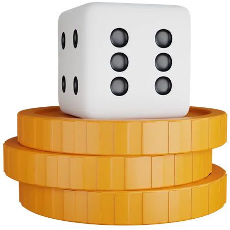 Dice On A Coin  3D Icon