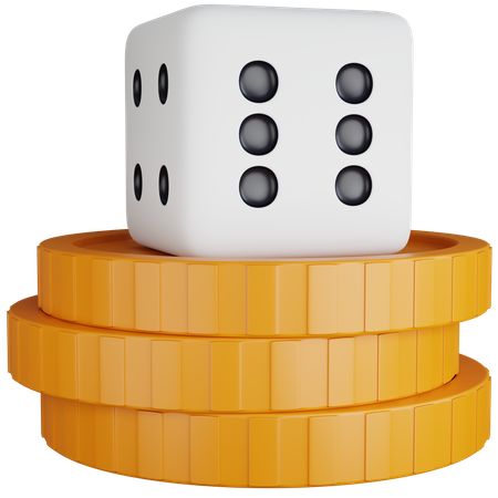 Dice On A Coin  3D Icon