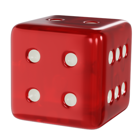 주사위 빨간색 큐브 4개  3D Icon