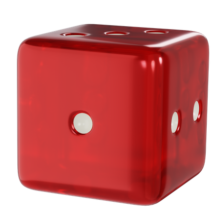 주사위 빨간색 큐브 하나  3D Icon
