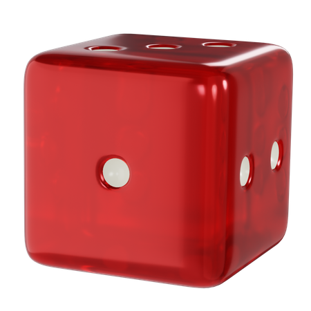 Dice Red Cube One  3D Icon