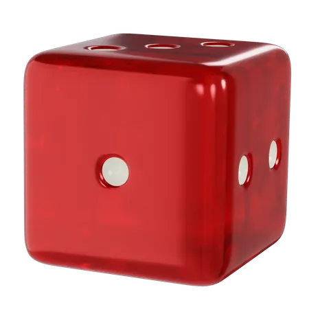 Dice Red Cube One  3D Icon