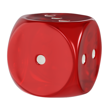 Dice Red Cube Rounded  One  3D Icon