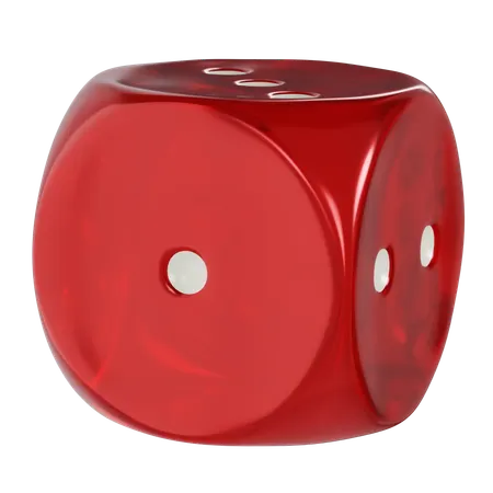 Dice Red Cube Rounded  One  3D Icon