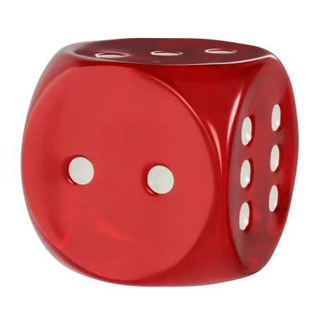 Dice Red Cube Rounded Two  3D Icon