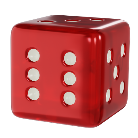 주사위 빨간색 큐브 6개  3D Icon