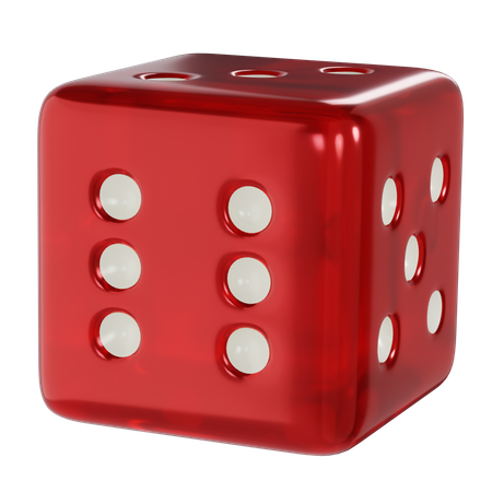 Dice Red Cube Six  3D Icon