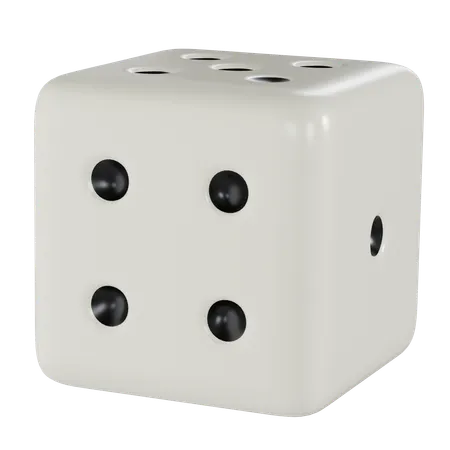 Dice White Cube Four  3D Icon