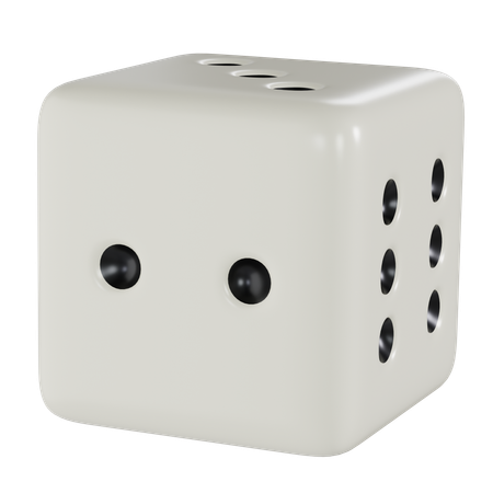 Dice White Cube Two  3D Icon