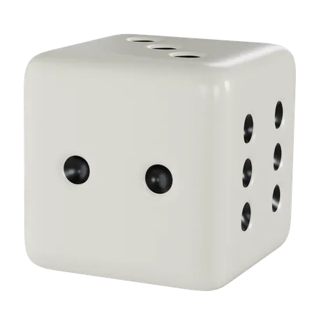 Dice White Cube Two  3D Icon