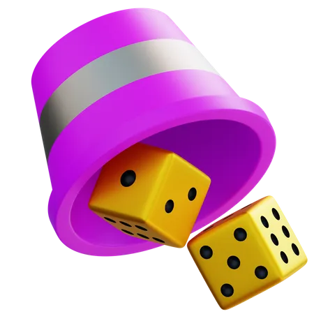 3 D Illustration Dices Cup 3D Icon