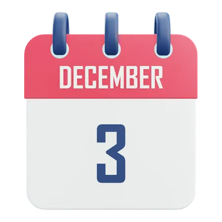 3 de diciembre  3D Icon