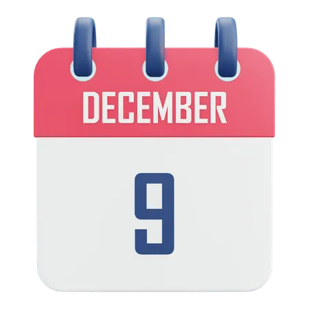 9 de diciembre  3D Icon