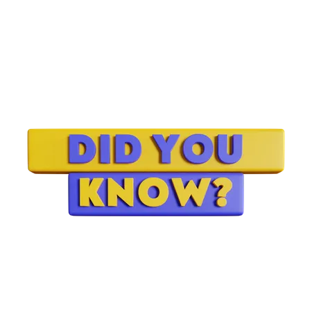 Did You Know Yellow And Blue Stacked Rectangles 3D Icon