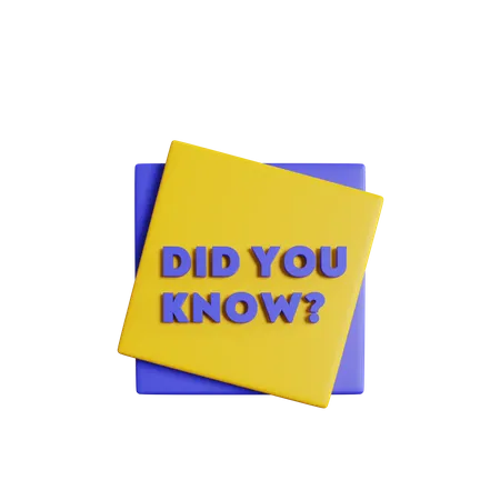 Did You Know Yellow And Blue Stacked Squares 3D Icon