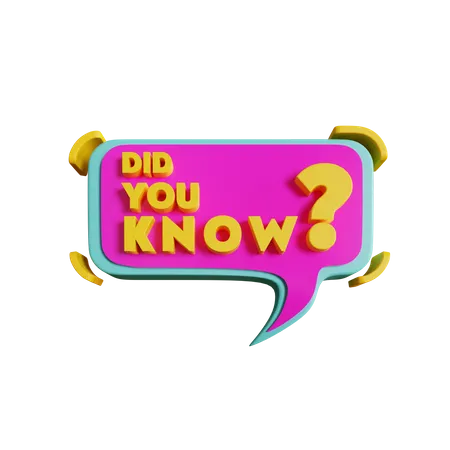 Did You Know Pink  3D Icon
