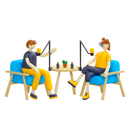 Die Leute hören Podcasts  3D Icon