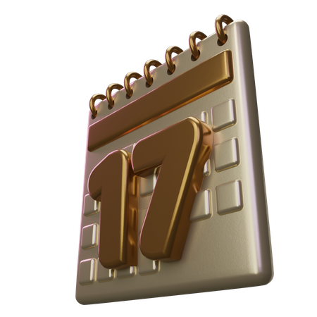 Diecisiete calendario  3D Icon