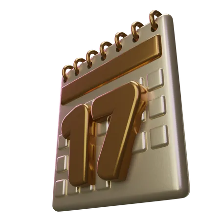 Diecisiete calendario  3D Icon