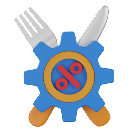 食事の割合  3D Icon