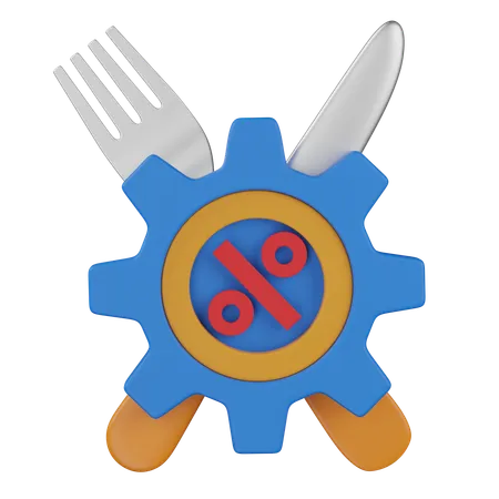 食事の割合  3D Icon