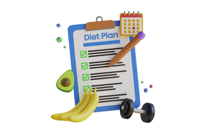 Diet Plan  3D Illustration