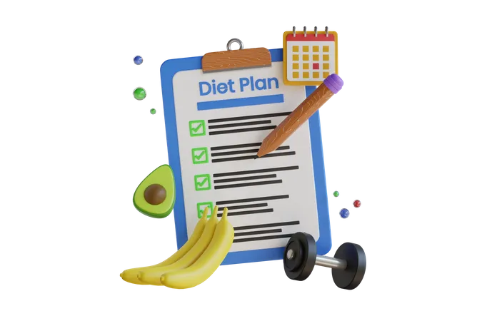 Diet Plan  3D Illustration