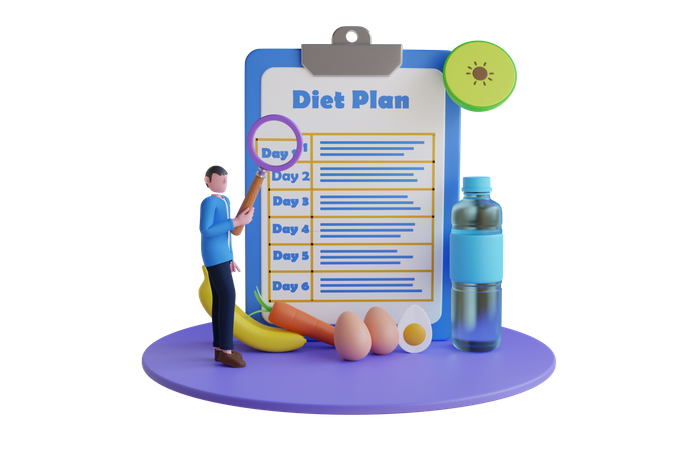 Diet plan  3D Illustration