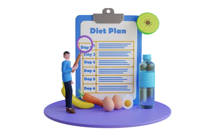 Diet plan  3D Illustration