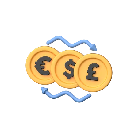 Different Coins Exchange  3D Icon