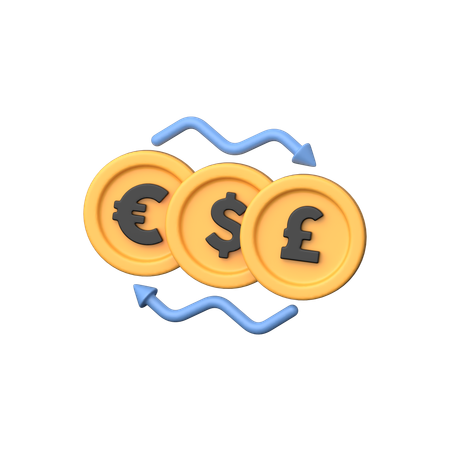 Different Coins Exchange  3D Icon