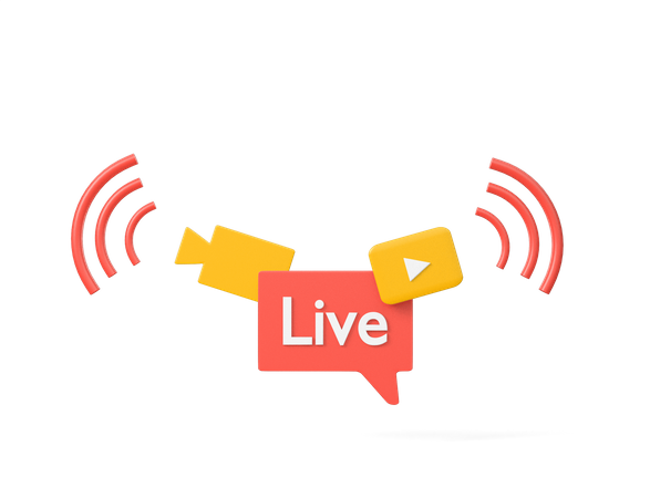 Diffusion en direct sur les réseaux sociaux  3D Icon