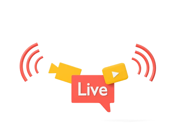 Diffusion en direct sur les réseaux sociaux  3D Icon