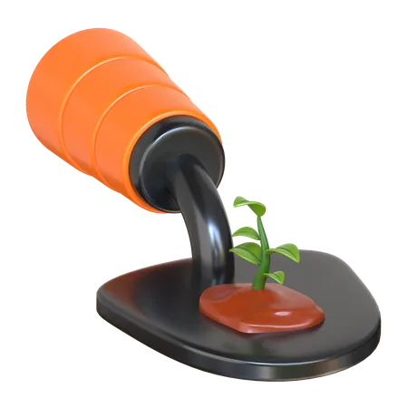 Digging Up Plants 3 D Smart Farming Icon 3D Icon