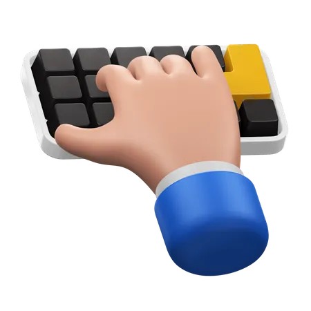 Digitação com gestos manuais no teclado  3D Icon