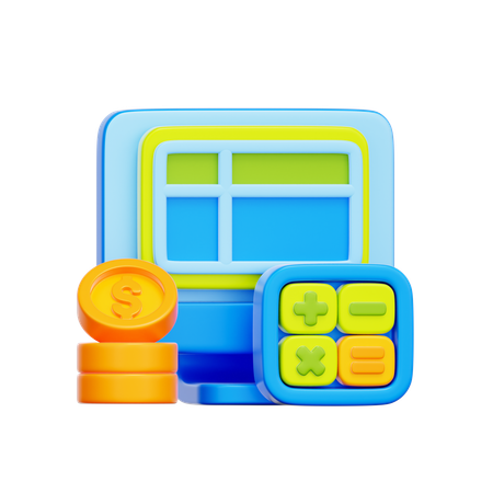 Digital Accounting Software  3D Icon